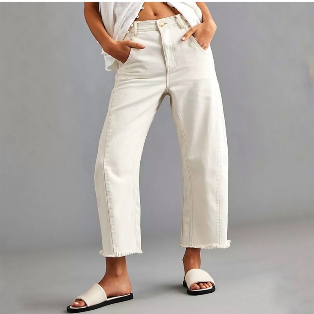 Free People Extreme Barrel Jean in Ecru